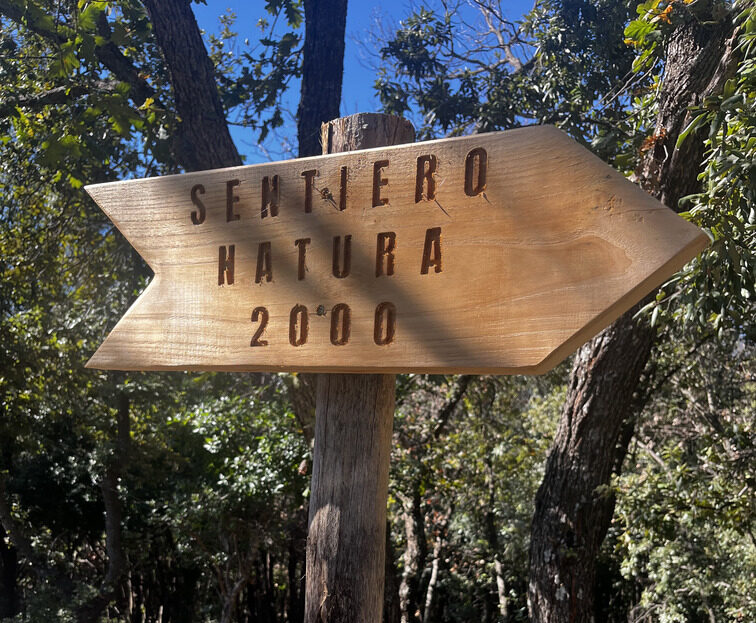 Cartello del Sentiero Natura 2000 nella Vallata La Verde.